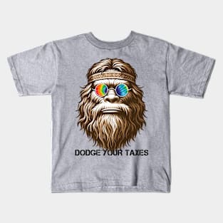 Dodge Your Taxes Sasquatch (Black Text) Kids T-Shirt